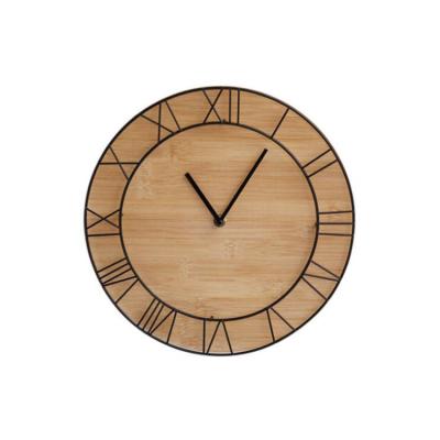 China Antique Roman Creative Art Number Wall Clock Metal Frame Metal K&B Style Wooden Clock Antique Metal for sale