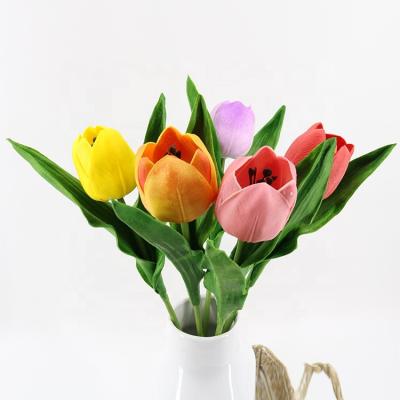 China Hot Sale China Suppliers Durable Plastic One Open Tulip Factory Blooms Artificial Flowers For Home Decor In Bulk for sale