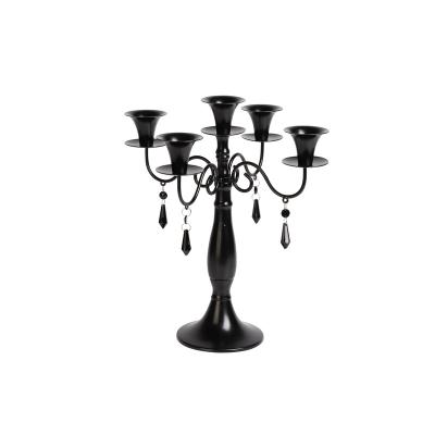 China European 5 A.M. Tall Candle Holder Stand Black K&B Style Metal Table Other Candle Holders for sale