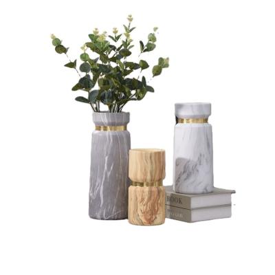 China New Design Europe Modern Wholesale Marble Ceramic Flower Tall K&B Vase For Home for sale