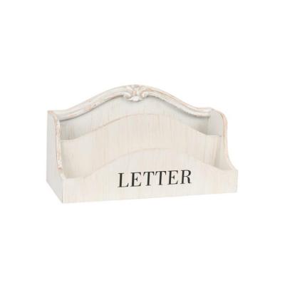 China K&B Wall Mounted Letter Rack Two Slots Letter Keys Magazine Storage Luxury White Wooden Rack for sale