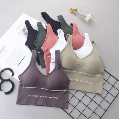 China Most Popular Sports Tube Chest Back U Chest Girl Sports Bra Top Wrapped Seamless Vest Breathable for sale