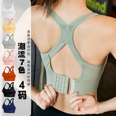 China Nylon/Cotton Easy Clean Removable Chest Pad Absorb Sweat Pad Wet Many Sizes Back Button Gym Yoga Sports Bra for sale