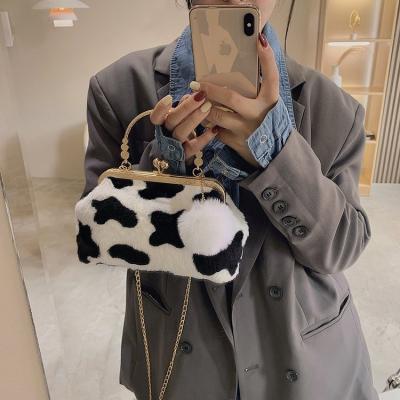 China Luxury Animal Pattern Animal Pattern Purse And Handbags Women Grab Evening Clutch Bag 2022 Lady Fur for sale