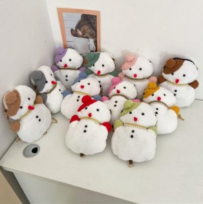 China 2022 Lovely Winter Cute Chain Shoulder Bags Shear Fur Ladies Bag Cute Snowman Purse For Girls for sale