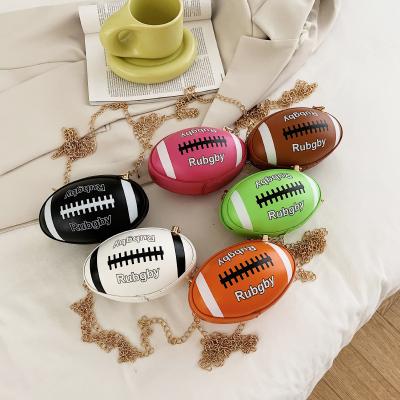 China 2021 Unique Design Candy Color Fashion Rugby Ball Purses For Women Cute Mini Bags Unique Handbags for sale