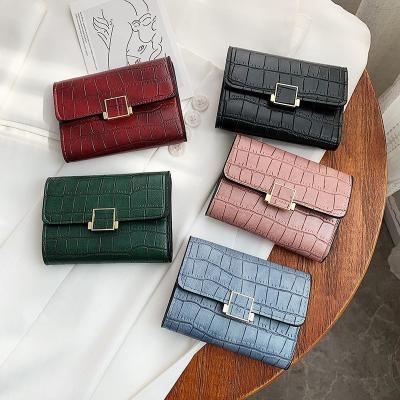 China Newest Fashinable Alligator Printing PU Leather Cheap Mini Coin Wallet Small Purses and Purses for Women for sale