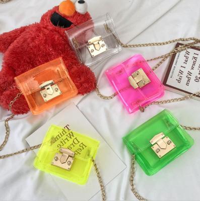 China 2021 Cute Purse Jelly Children Kids Little Girls Fashion Candy Colors Summer PVC Trendy Neon Luminous Clear for sale