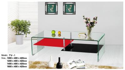 China 2015 new design hot bending glass and stainless legs TV stand TV-1 for sale