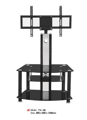 China hot bending glass and stainless legs TV stand TV-55 for sale