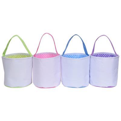 China New 2022 Recyclable Empty Storage Cloth Easter Basket DIY Storage Bag With Hanger For Easter Egg for sale