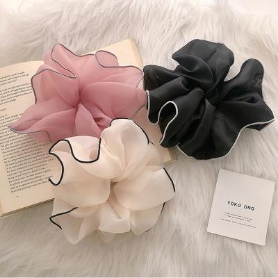 China Women at all ages simply color Mesh ponytail hair scrunchies large size Korean Accessories Women Ties for sale