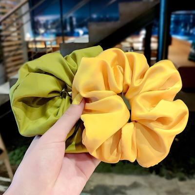 China Simple Cloth Color Scrunchies Ties Ponytail Band Hair Tie Women's Cloth Elastic Hair Bands Satin Women for sale