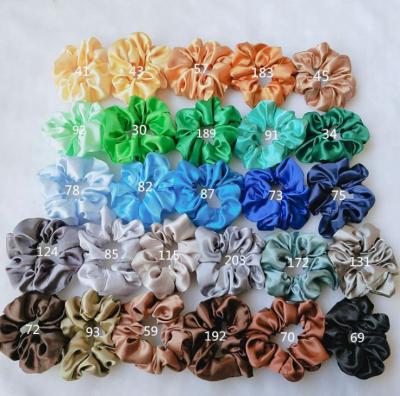 China Fabric Scrunchies Ties Bulk Wholesale Cheap Satin Women Fabric Ponytail Hair Scrunchies for sale