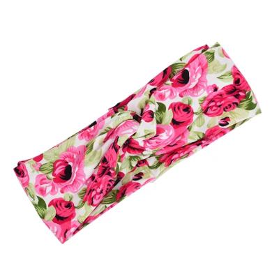 China Women To All Ages Hair Accessories Headband Women Elastic Knotted Floral Fabric Headband for sale