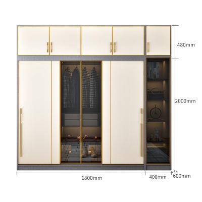 China Hot Sale Foldable Glass Storage Cabinet Full Bed Room Bedroom Furniture Sliding System Wardrobe for sale