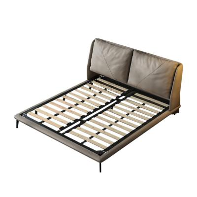 China 2021 Wholesale Fashion King Size Elegant Modern Storage Bed Bedroom Modern Leather Soft Wood Beds for sale