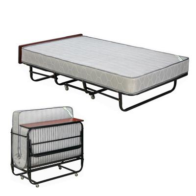 China Modern Multifunctional Simple Hotel Bedroom Furniture Hotel Folding Metal Extra Rollaway Single Beds For Adults for sale