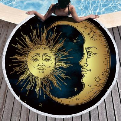 China Wholesale Child Safe Printing Round Beach Towels Superfine Fiber Soft Water Absorption Large for sale