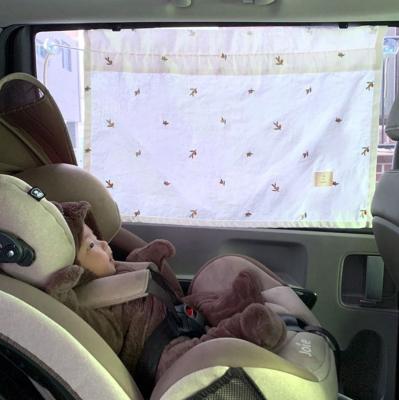 China Fashionable Korean INS Style Car Window Sunshade Curtain Embroidery Car Curtain For Baby for sale