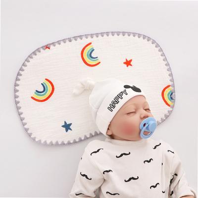 China Baby Folded 10 Layers Cotton Gauze Pillow For Newborn Baby Flat Pillow for sale