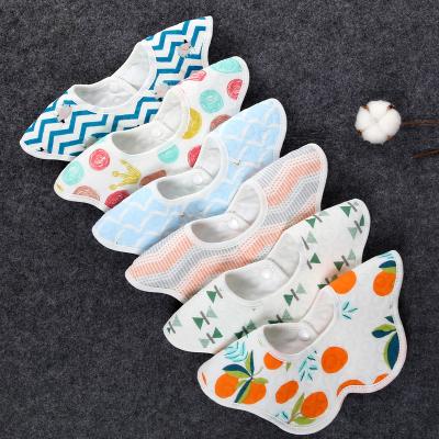 China 360 Degree Edging Baby Bibs Antibacterial Cotton Gauze Burp Clothes Baby Drool Bibs Saliva Towel for sale