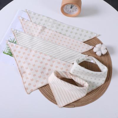 China Saliva Antibacterial Pure Towel Triangle Cotton Button Baby Newborn Baby Bib Three Packs of Pieces for sale