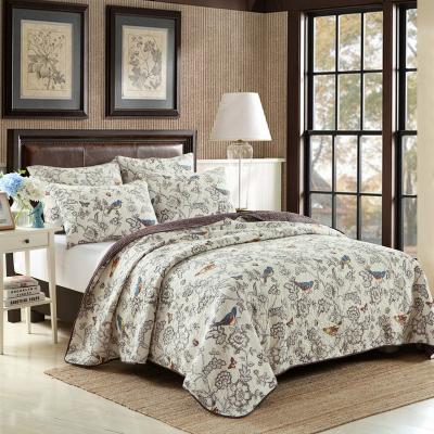 China American Style Cotton Comforter Set Embroidery Quilted Bedding Bedspread for sale