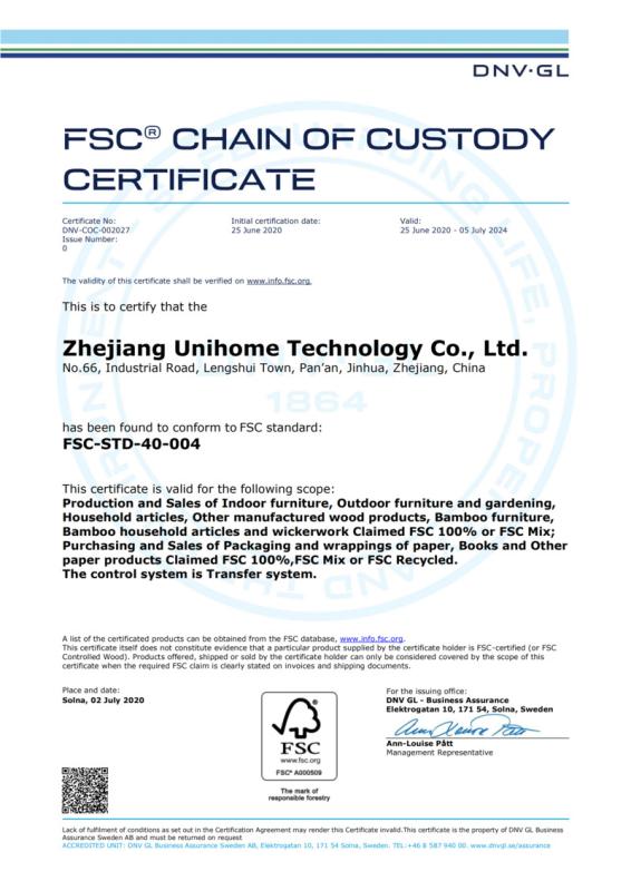 FSC - Zhejiang Unihome Technology Co., Ltd.