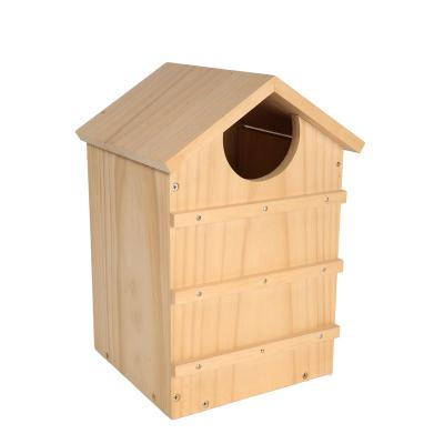 China Windproof Factory Supply Well Made Bird House High Quality Durable Wooden Owl House Nesting Cage for sale