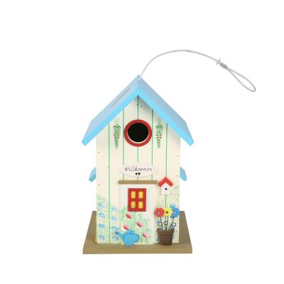 China Factory Wholesale Viable Supply Hanging Style Wooden Pastoral Bird House Bird House For Decoration for sale