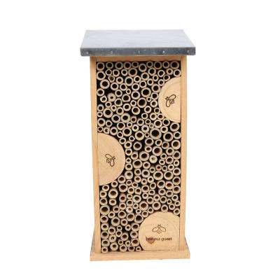 China Mason Bee House Windproof - Handmade Natural Bamboo Bee Hive Attracts Peaceful Bee Pollinators to Increase Your Garden's Productivity for sale