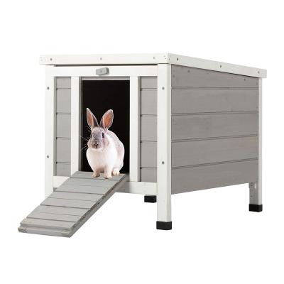 China Hot Sell Outdoor Indoor Outdoor Large Pet Cat Shelter Rabbit Hutch Pine Bunny Rabbit Wooden Cage House for sale