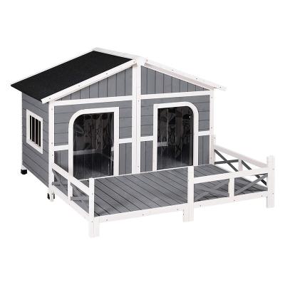 China Hot Sale Solid Wood Dog Cage Outdoor Rainproof Indoor Kennel Viable Large For All Seasons for sale