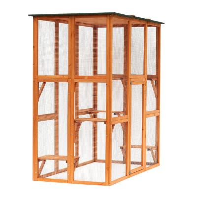 China Breathable BSCI Certificated Cat House Large Cat Cage High Quality Indoor Outdoor Wooden Nest Box For Playing for sale