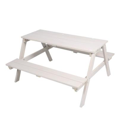 China Factory Educational Toys Supply Classic Outdoor Children's Table Beech Table for Children Playing with Two Benches for sale