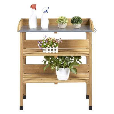 China Eco-Freindly Hot Sale Outdoor Wooden Garden Workbench Station TableFlower Potting Bench for sale