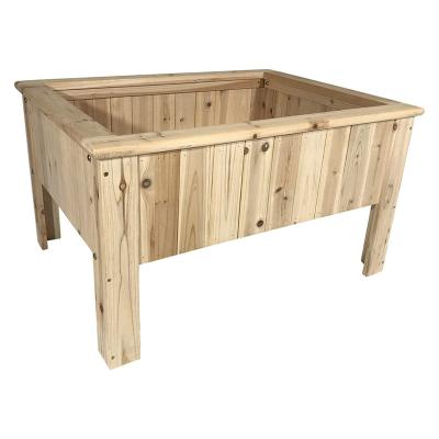 China Wholesale Pastoral Dig Flower Plant Bed Garden Outdoor Raised Wooden Planter Box for sale