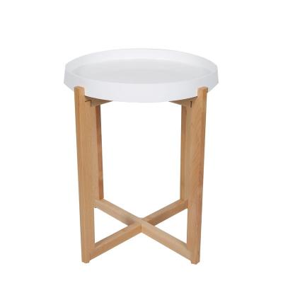 China Modern Side Table (Other) Wholesale Adjustable Round Side Table Tray Side Table For Living With Beech Leg for sale