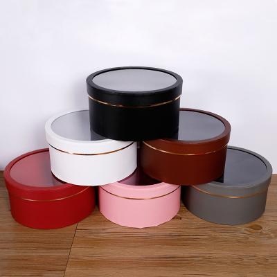 China Flower gift box packaging Pvc Gift Box Packaging Wholesale Round Flower Box For Flowers for sale