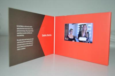 China MP3 / WAV Format LCD Video Greeting Card , Video In Print Brochure for sale