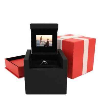 China HD 5inch Screen video box Necklace Gift Paper Led Small Customized Logo And Set Luxury Jewelry Box lcd invitation card for sale