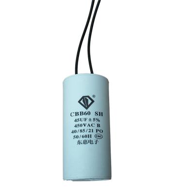 China CBB60 40 70 21 AC Motor Boarding And Leads Capacitor Film Core Handling Capacitors 45uf for sale