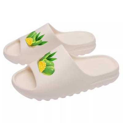 China Custom Famous Brands Fashion Trend Designer Yeezy Outdoor Slippers Super Soft Eva Home Bedroom Sandal House Flat Slippers For Women for sale