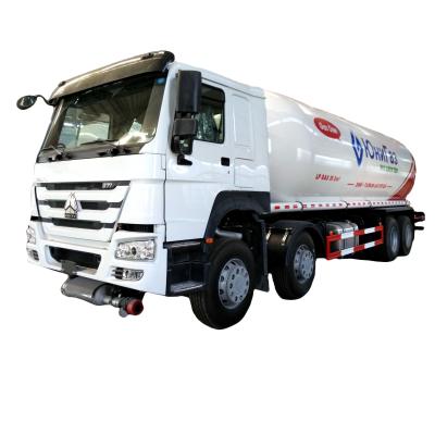 China 18 ton 12 wheels LPG Tank Truck 35.5cbm Diesel  Manual 371HP Carbon Steel Te koop