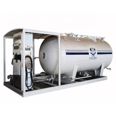 China 10tons Mobile Skid Mounted LPG Filling gas cylinder plant price 20,000liters lpg skid Station zu verkaufen