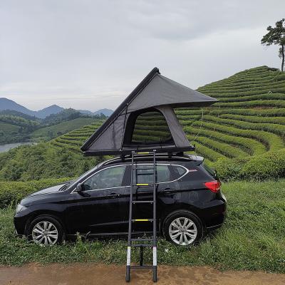 China Extended Type New Customized Aluminum Hard Shell Triangle Car Roof Top Tent For Camping for sale