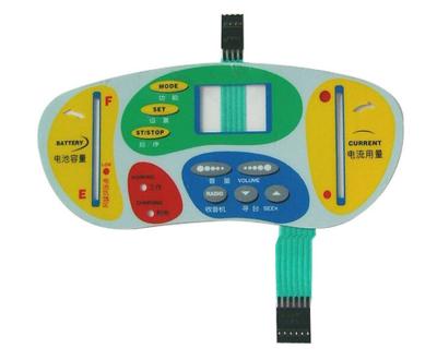 China Embossed Button PET / PC / PVC Actile Membrane Switch With LED Window for sale