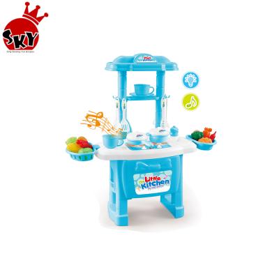 China Eco-friendly Material Pretend Play Kitchen Set Toys For Kids Kitchen Set For Kids Toy Table Big Kitchen Set Toy With Lights And Music for sale