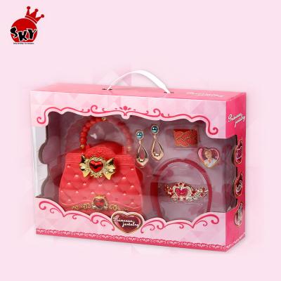 China Fashion Girls Beauty Playset Toys Princess Handbag Earrings Bracelet with Plastic Princess Crown 90.50*42.00*60.50cm for sale